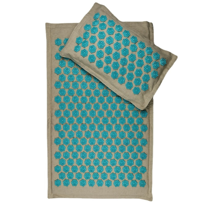 Cushion Shakt Massage Yoga Mat Coconut palm blue