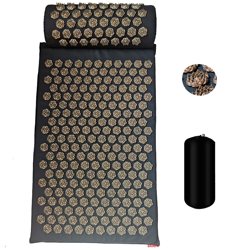 Cushion Shakt Massage Yoga Mat lotus gold set