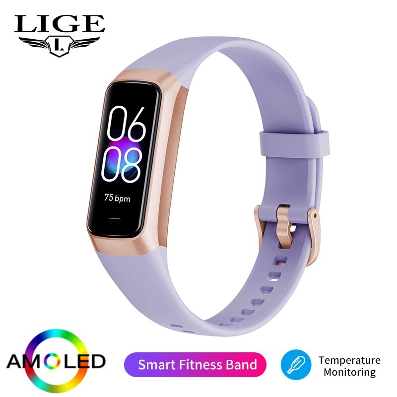 Fitness Tracker Amoled Smart Watch purple
