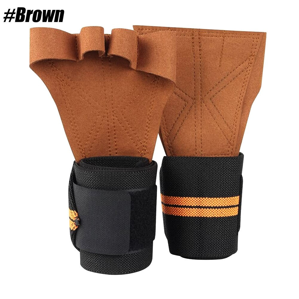Gym Weight Lifting Gloves Brown