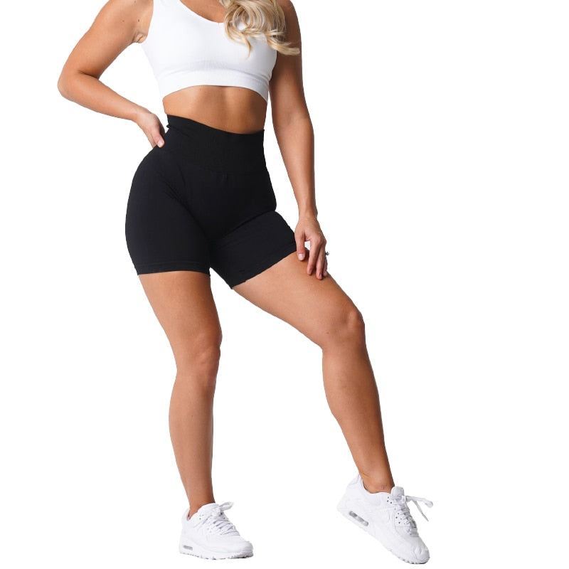Women Solid Spandex Seamless Shorts