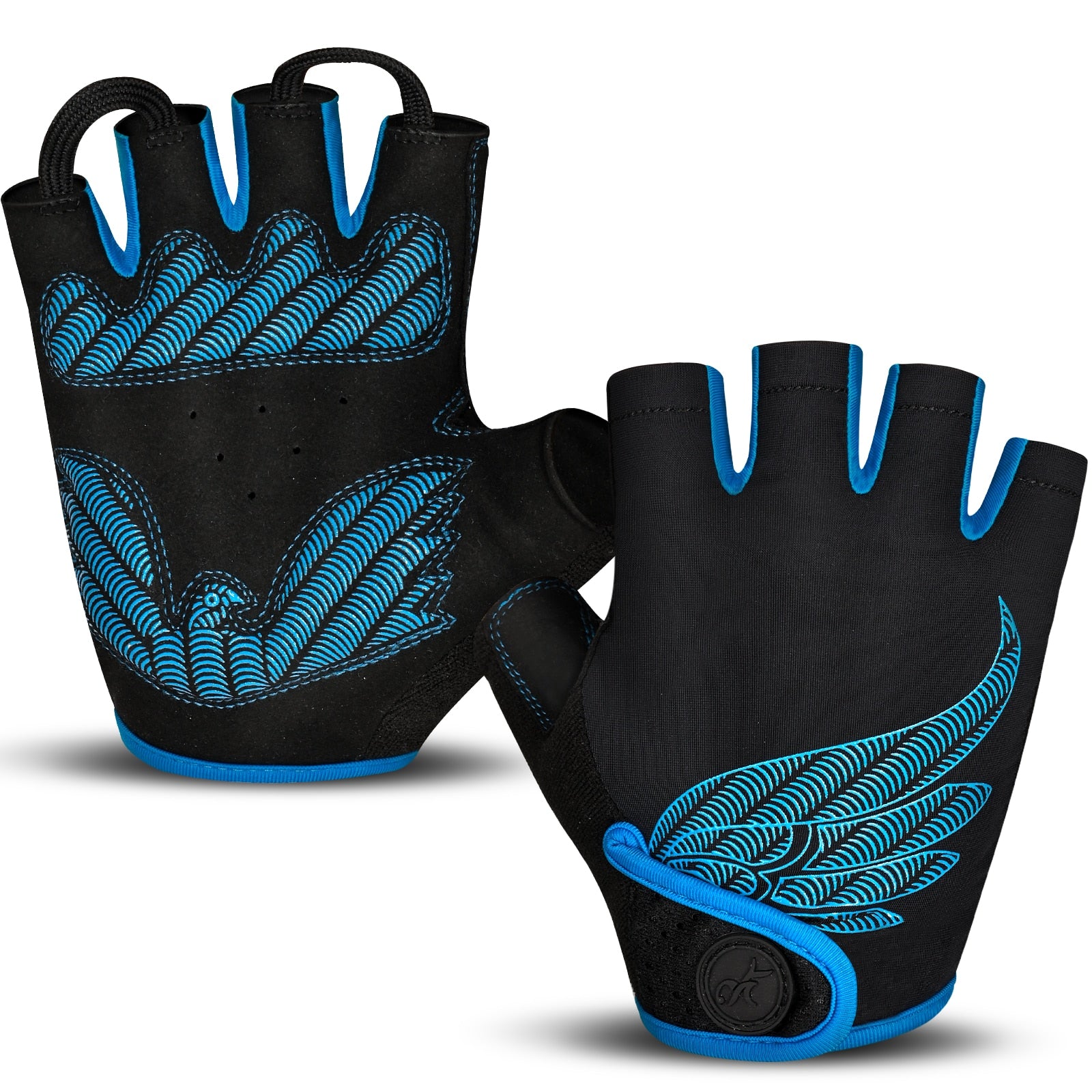 Men Women Summer Bike Gloves Blue