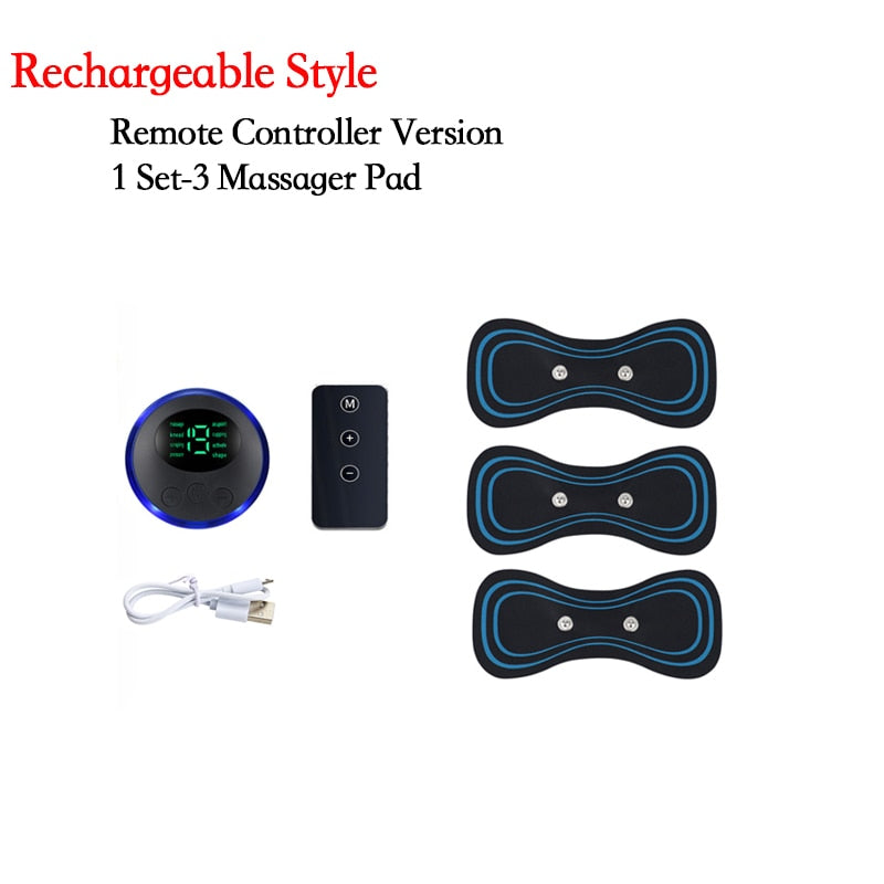 Portable Mini Electric Massager 1SET 3PAD 1CONTROLLER