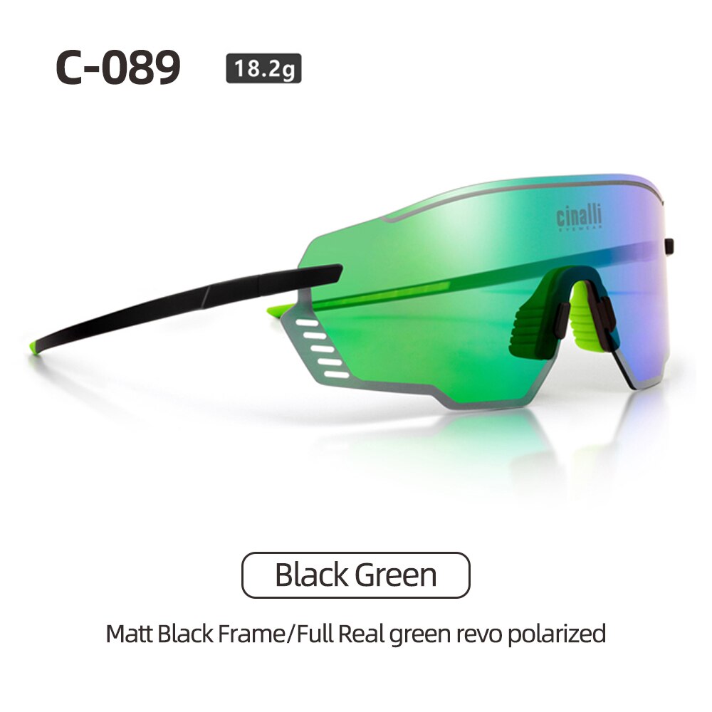 Polarized Cycling Bicycle Glasses C-089-Black Green