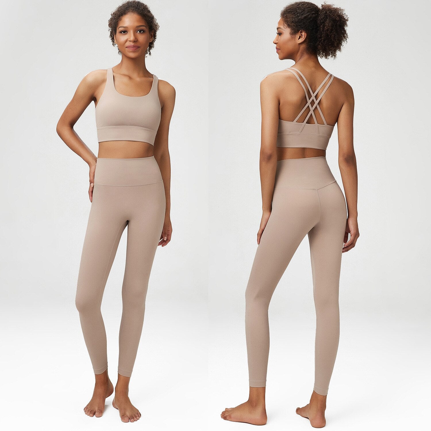 Seamless Women Yoga Sports Suits grey