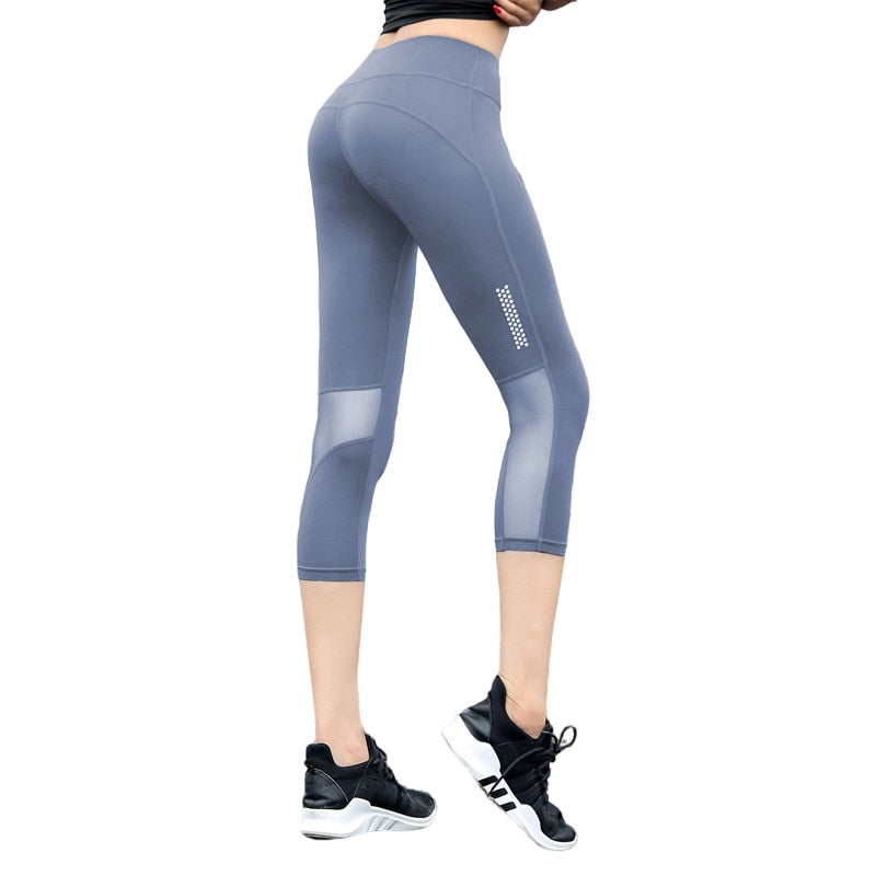 Stylish High Waist Leggings Blue