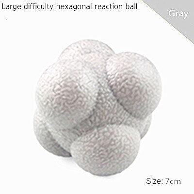 Fitness Silicon Rubber Hexagonal Reaction Ball 7cm Gray