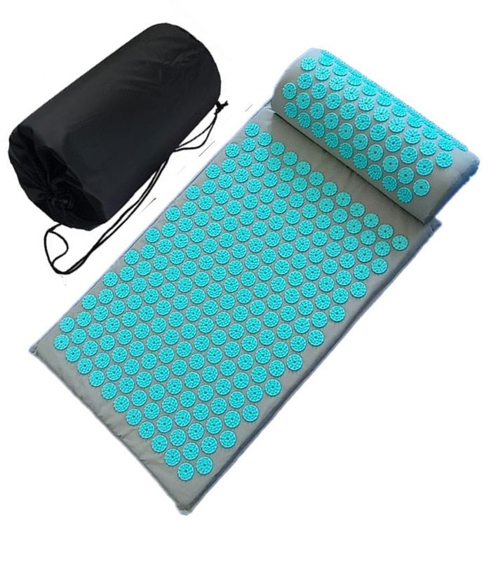 Cushion Shakt Massage Yoga Mat gray blue