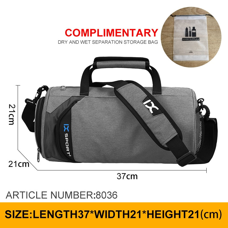 Men Gym Fitness Travel Bag small dark grey