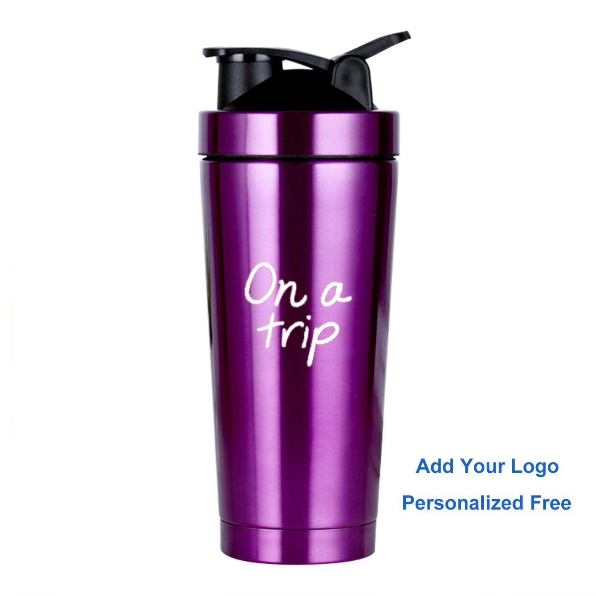 Gym Protein Shaker Water Bottle Purple China