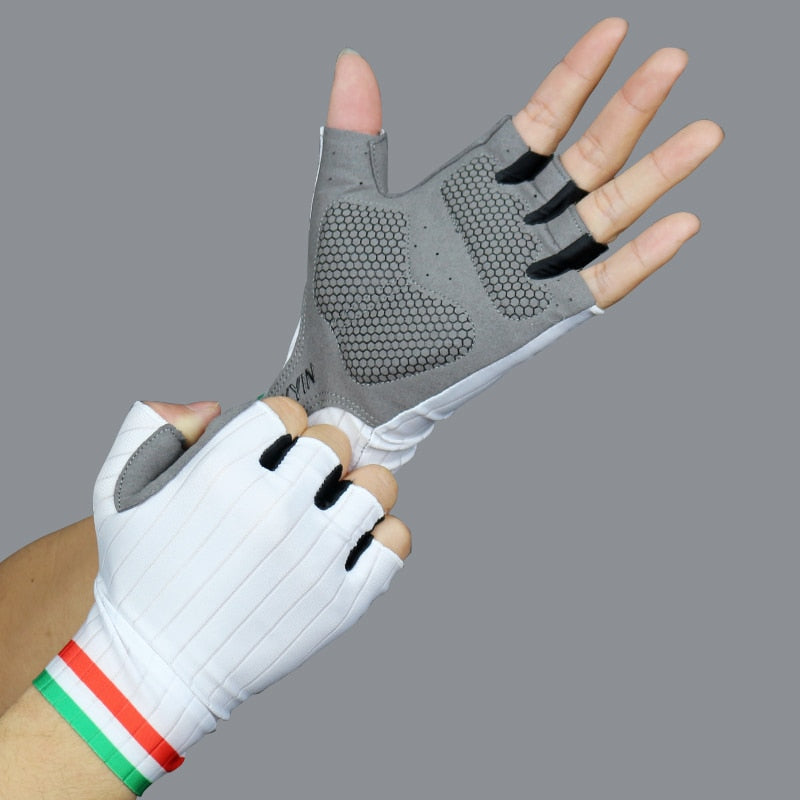 Men Women Cycling Gloves C-white