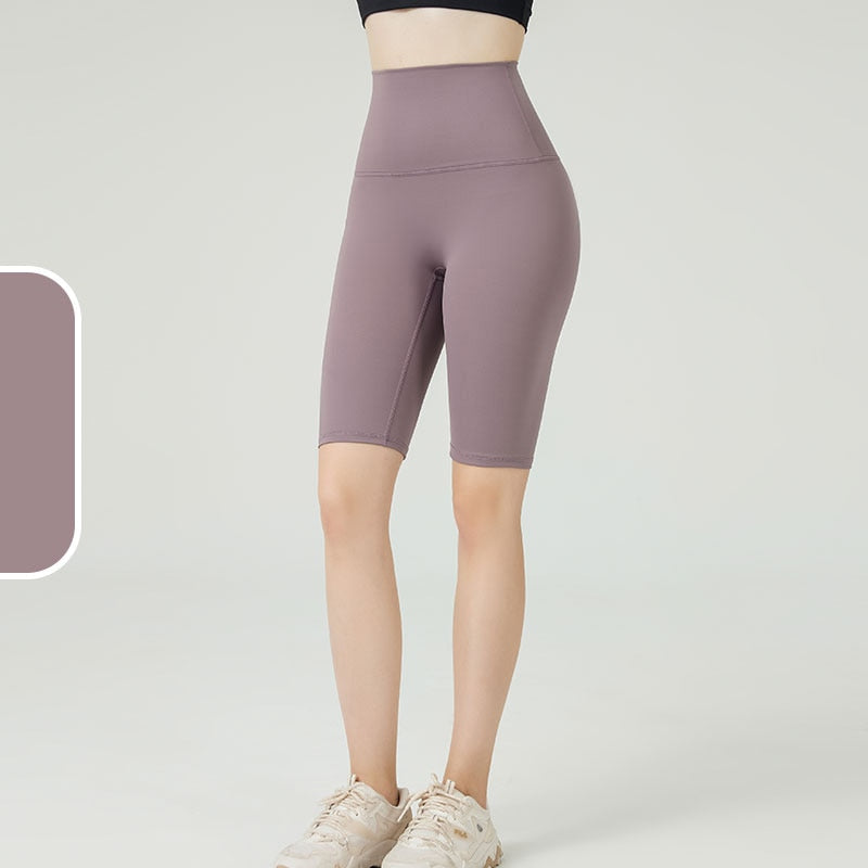 Women Summer Yoga Five Points Shorts Style7Pink Purple