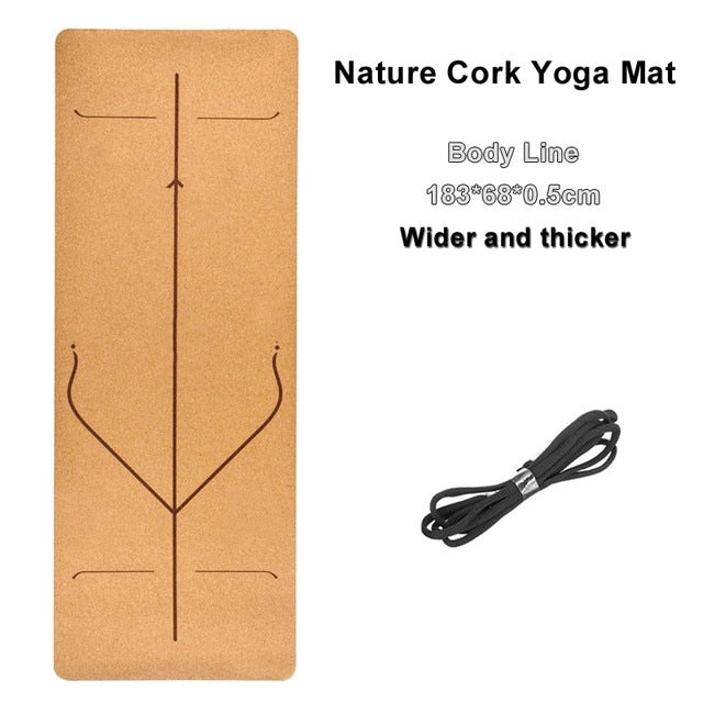 TPE Non-slip Natural Cork Yoga Mat Line