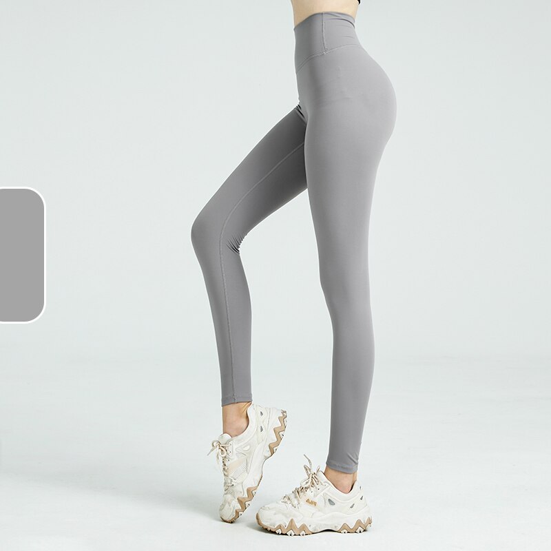 Female Gym Athletic Wear Leggings Light Grey