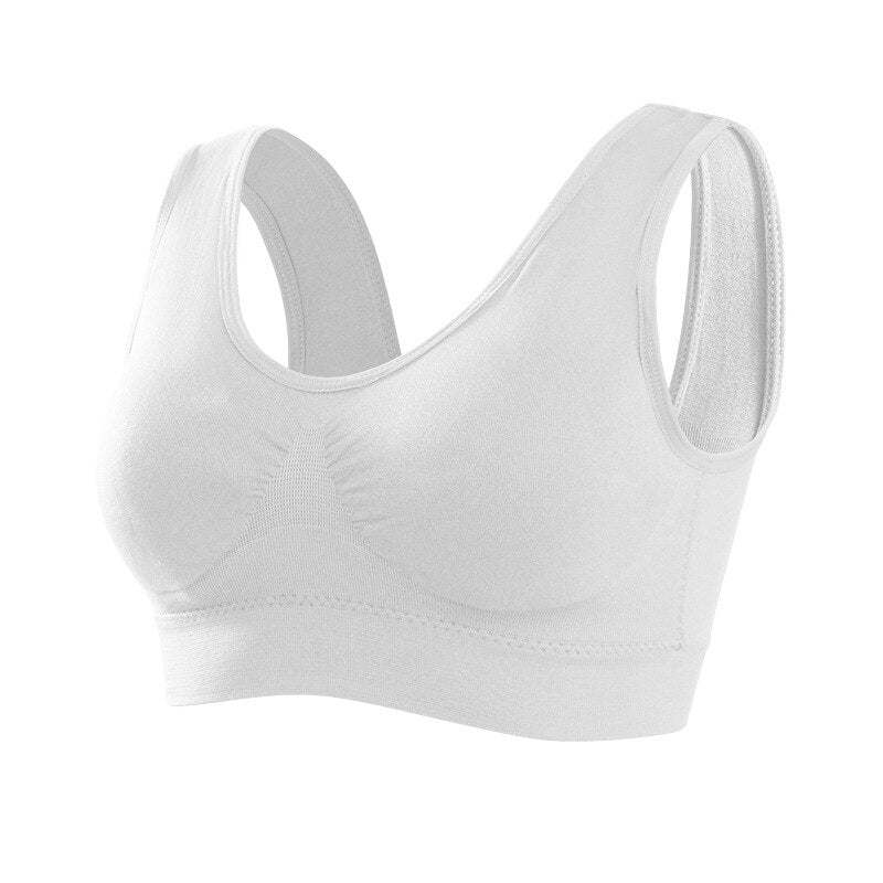 Women Seamless Sport Bra white