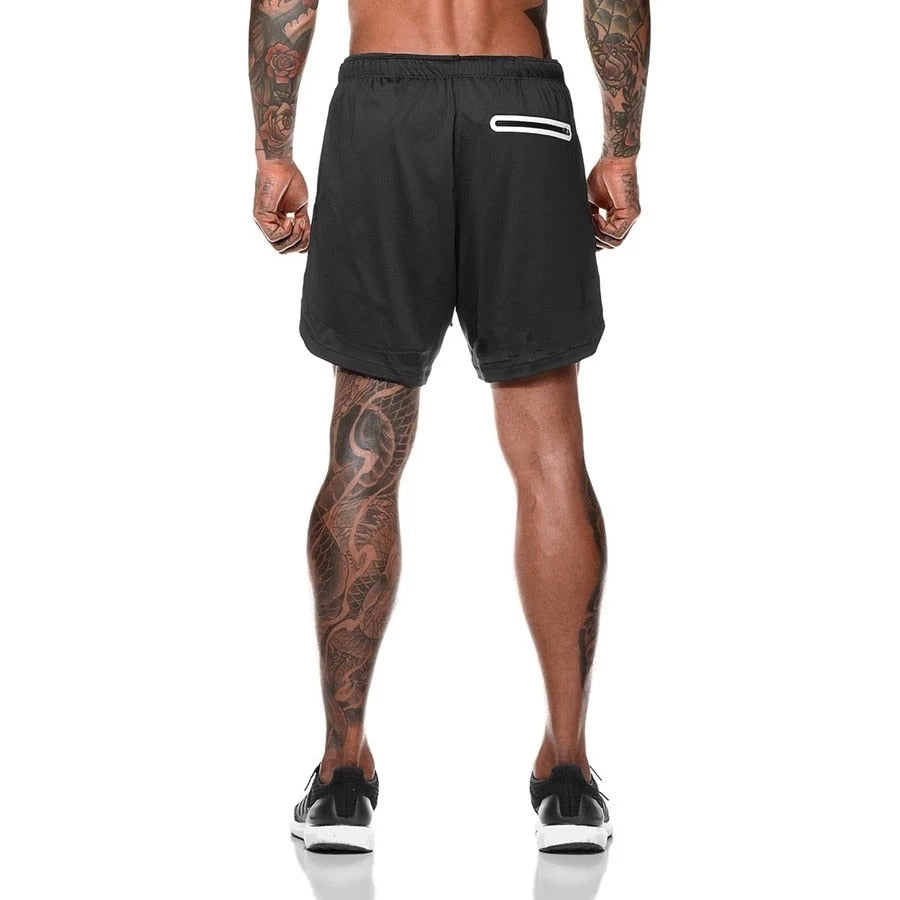 Men Double-deck Running Shorts