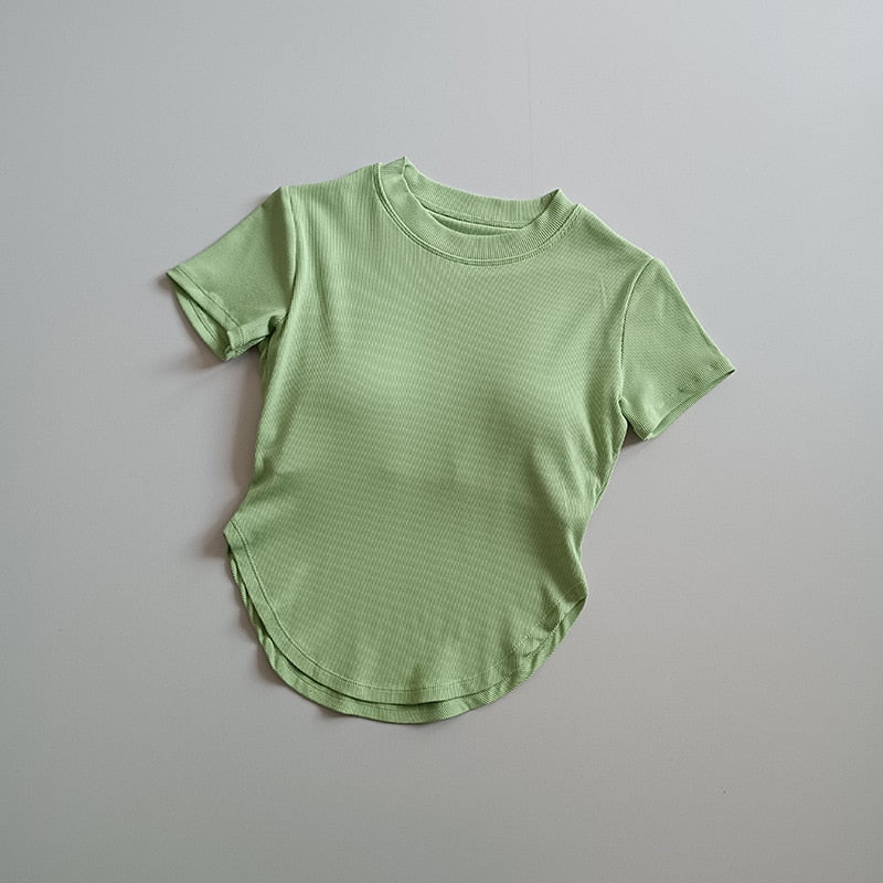Women High Elastic Gym Shirts green top