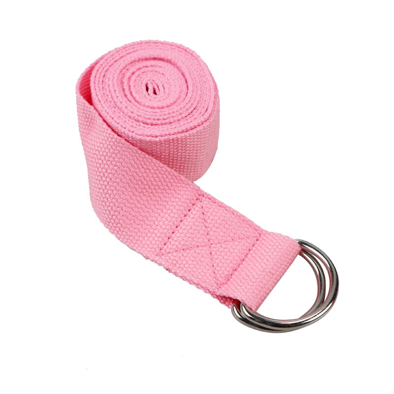 Yoga Stretch Strap Multi-Colors D-Ring Belt Pink