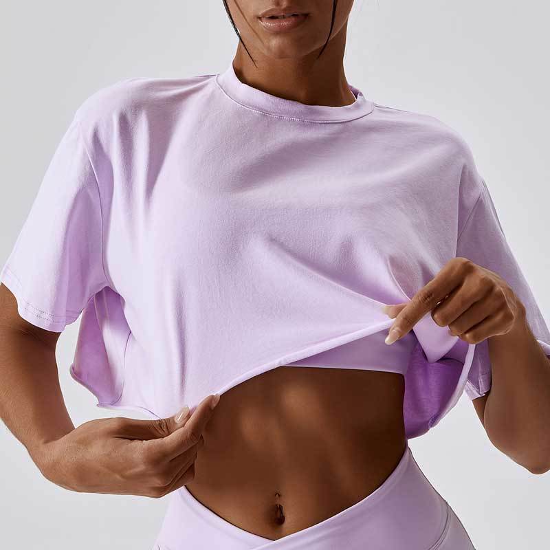 Woman Gym Workout Set Purple Yoga Shirts