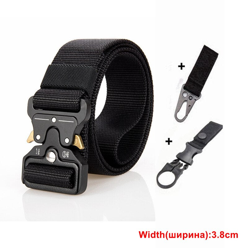 Men Sports Military Army Tactical Belts 3.8cm B Belt 2 Hook