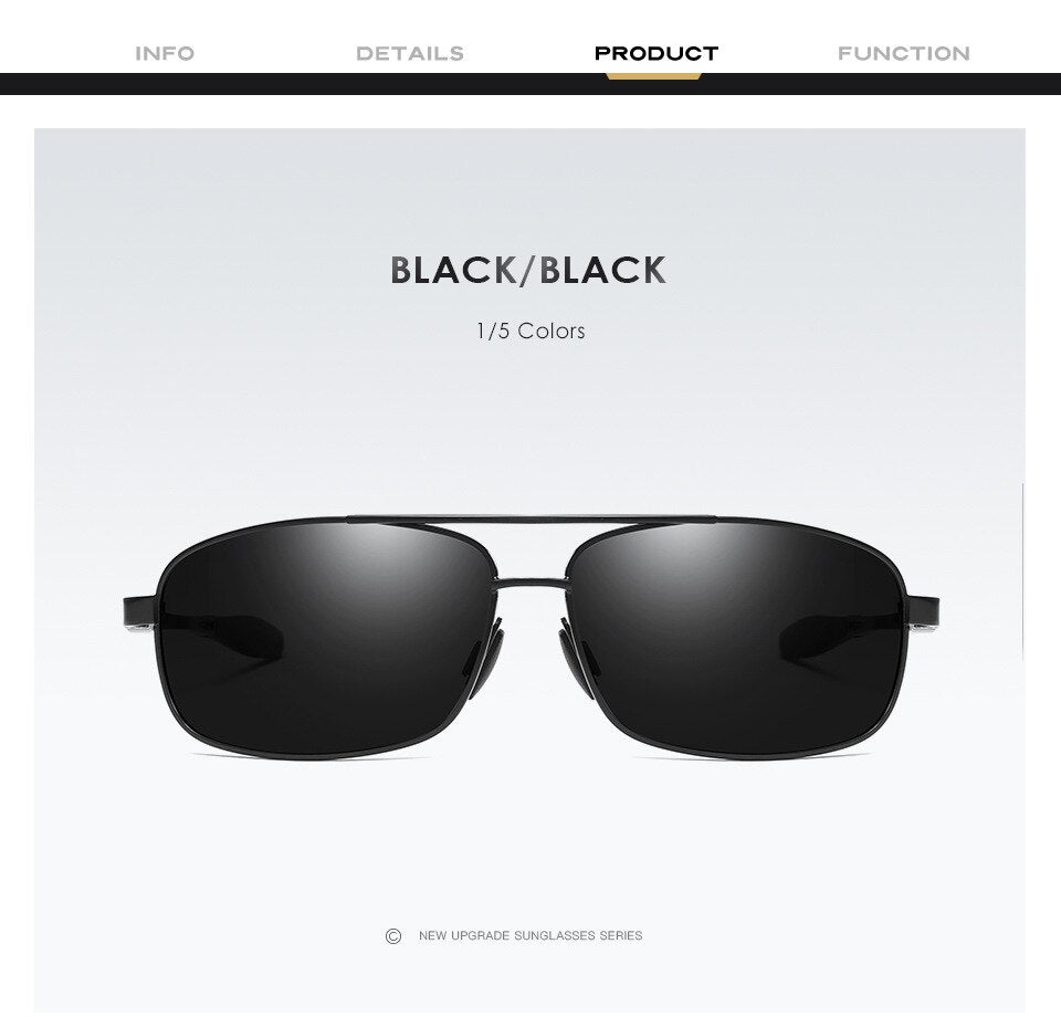 Men Polarized Aluminum Driving Sunglasses Black-black