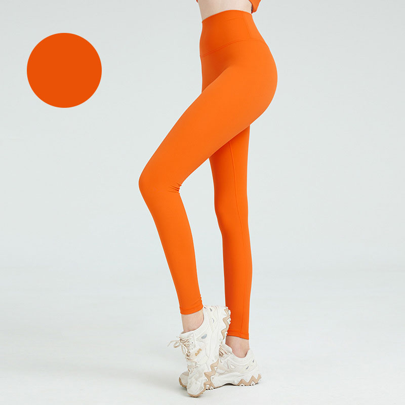 Women Naked feeling Gym Leggings Style9Bright Orange