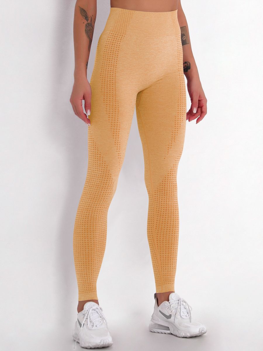 Women Seamless Slim Shorts yellow 1