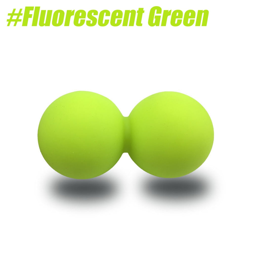 Double Lacrosse Massage Ball Fluorescent Green