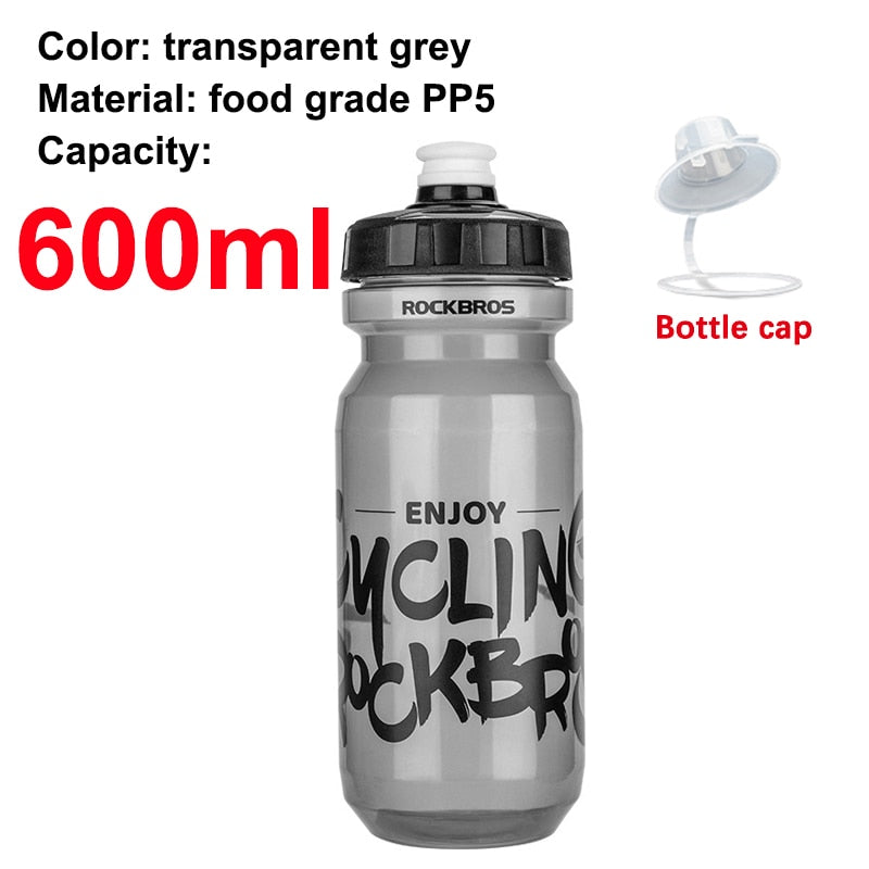 MTB Road Bike Water Bottle Transparent Grey