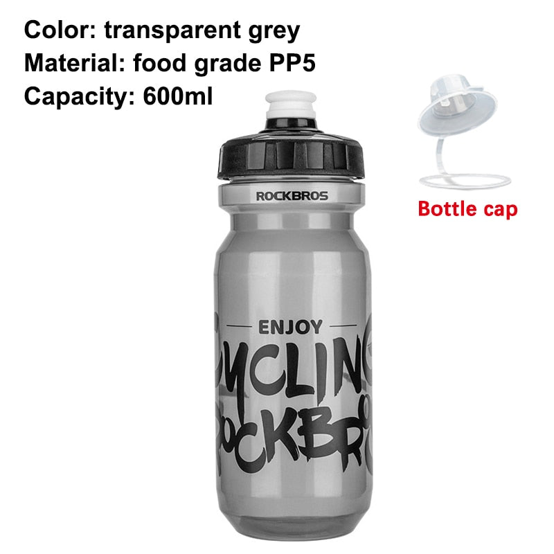 Leak-proof 750ml Bicycle Water Bottle Transparent Grey