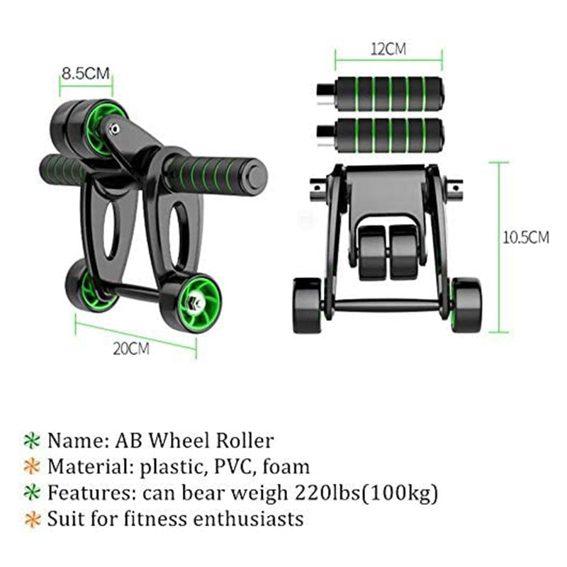 Folding Abs Workout Ab Roller With Knee Pad