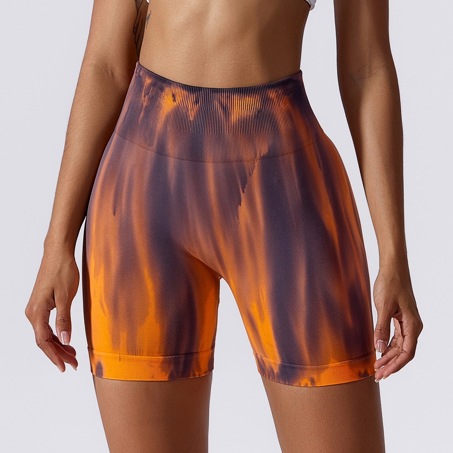 Women Scrunch Butt Aurora Fitness Shorts orange