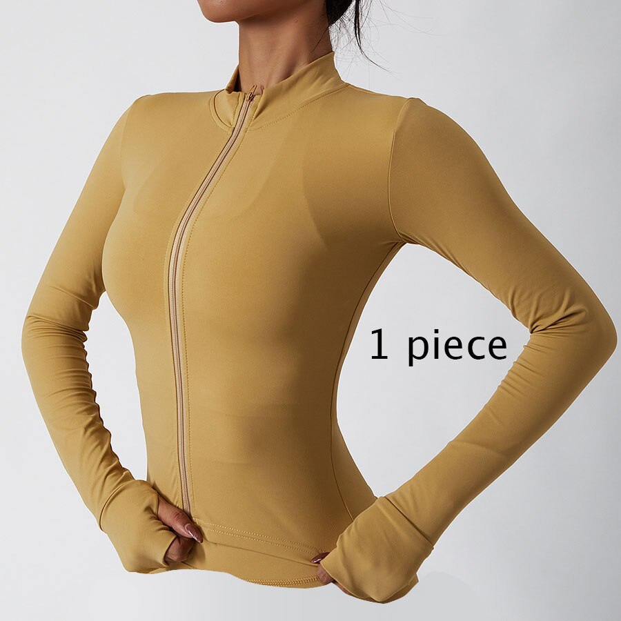 Women Gym Quick-drying Yoga Set Top-yellow 1pcs