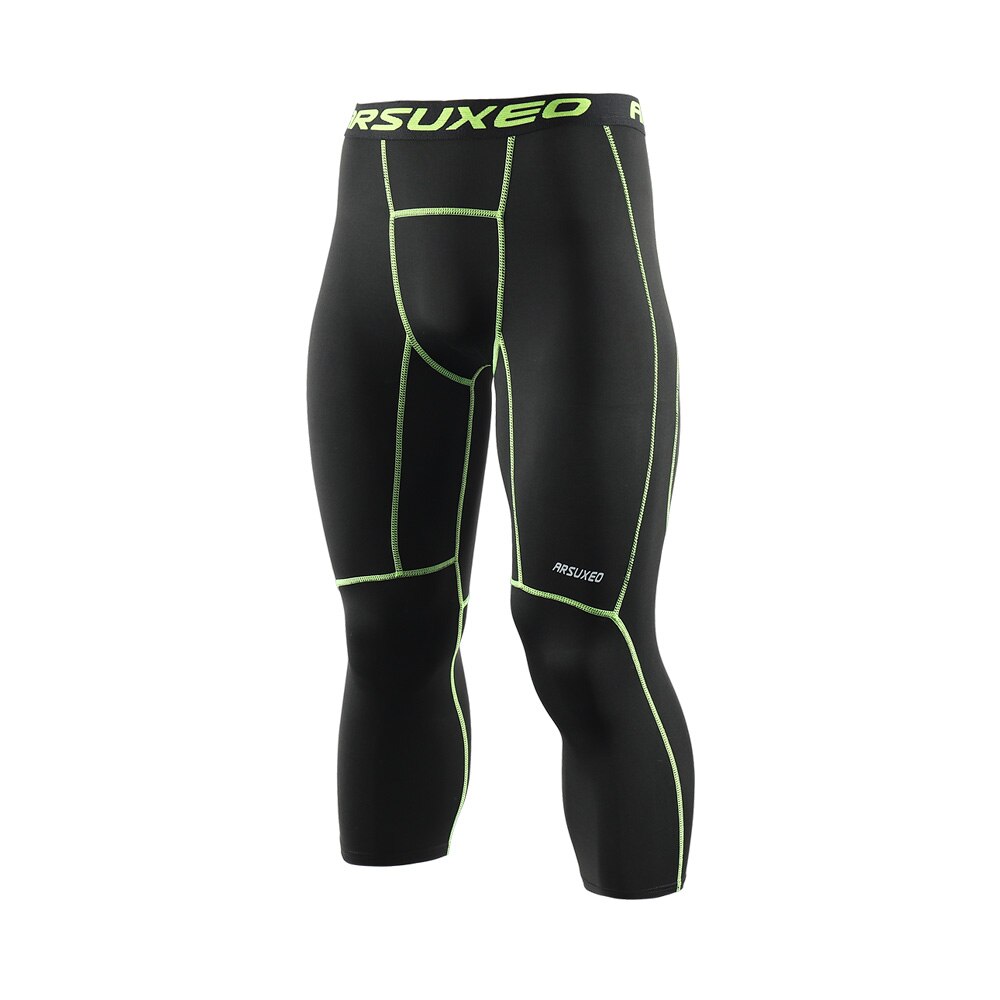Men GYM Fitness Training Pants K75 Black Green