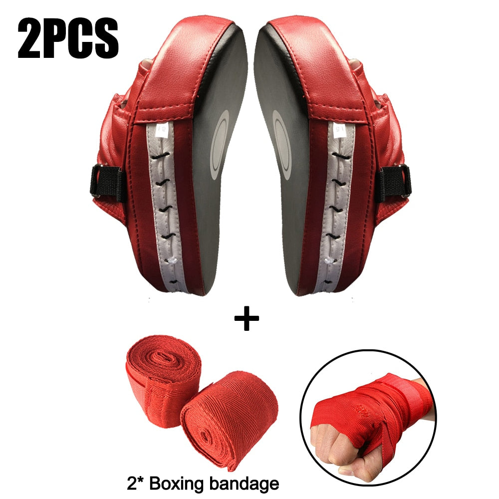 Curved Boxing Muay Thai Hand Target 2PCS Set Red China