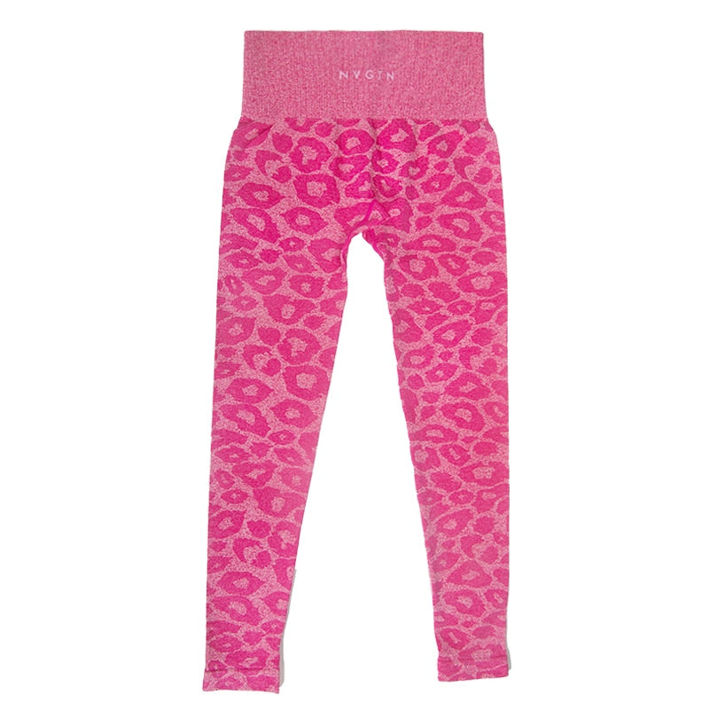 Women Zebra Pattern Seamless Leggings Pants Pastel pink