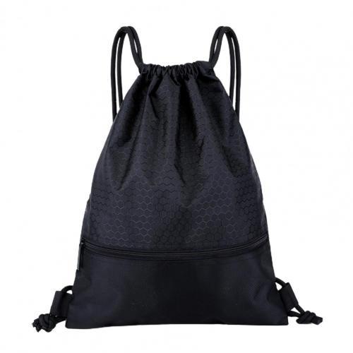 Drawstring Sack Sport Travel Backpack Black