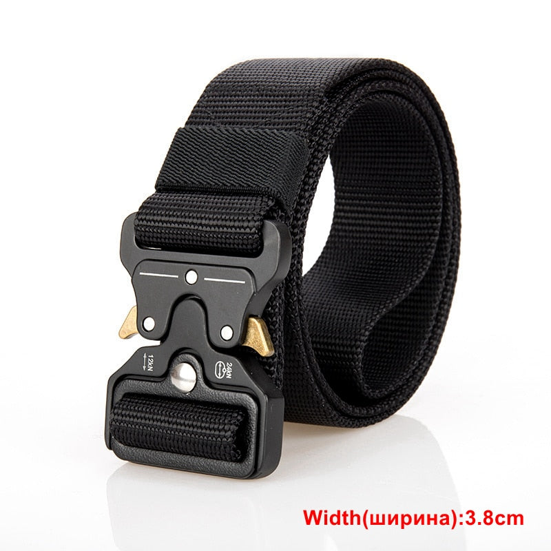 Men Sports Military Army Tactical Belts 3.8cm(wide) Black