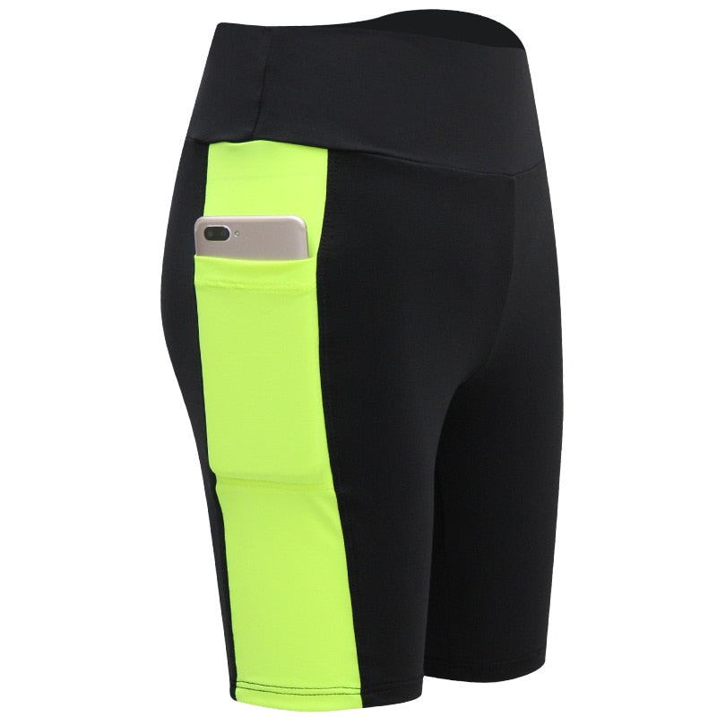Women's Gym Side Pockets Shorts 1-Fluorescent green