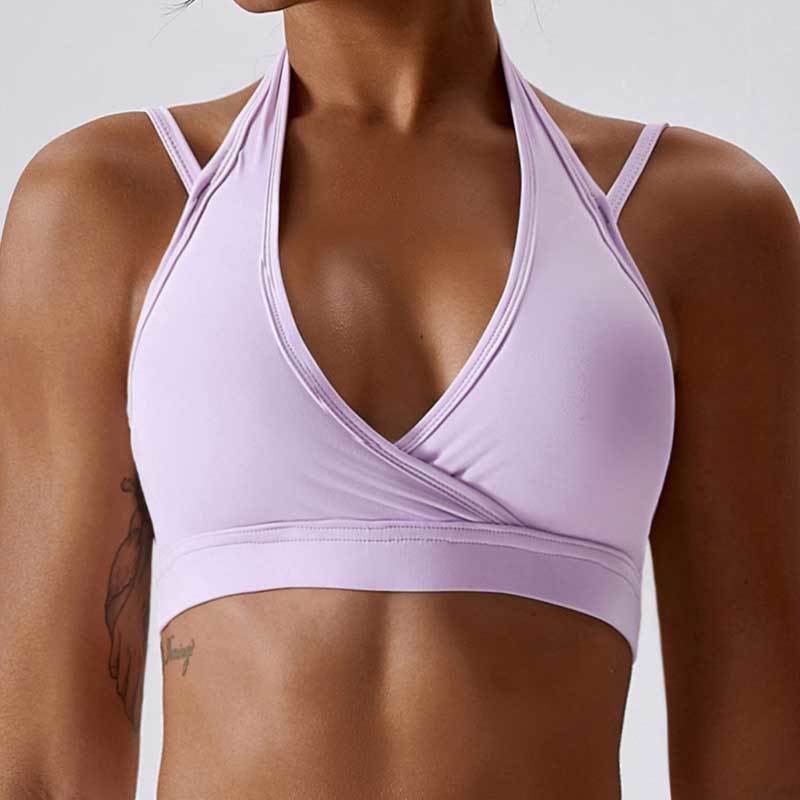 Woman Gym Workout Set Purple Bra-1