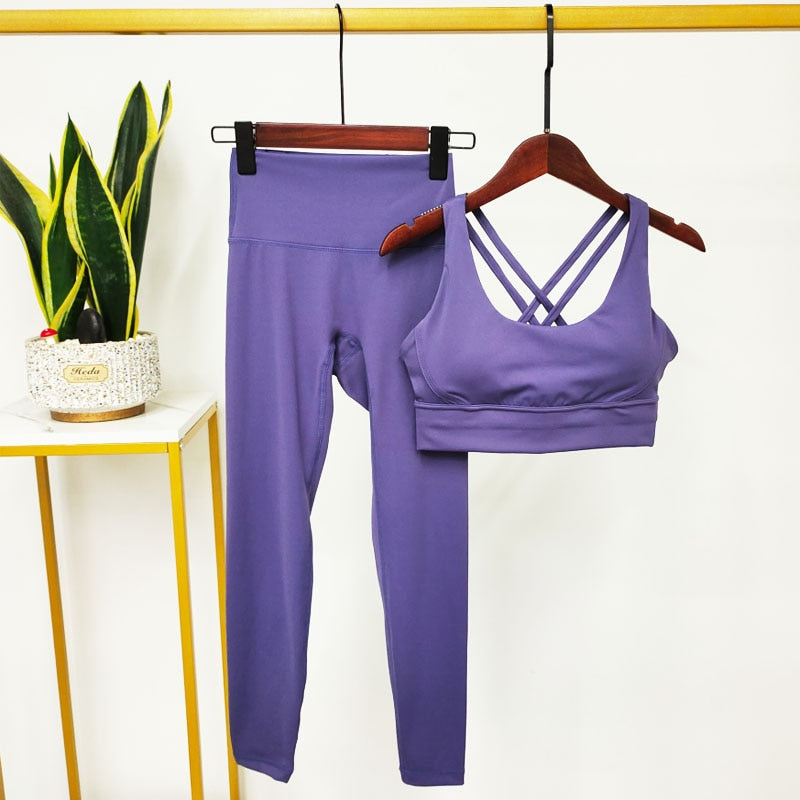 Noble Western Active Wear Yoga Set purple Set