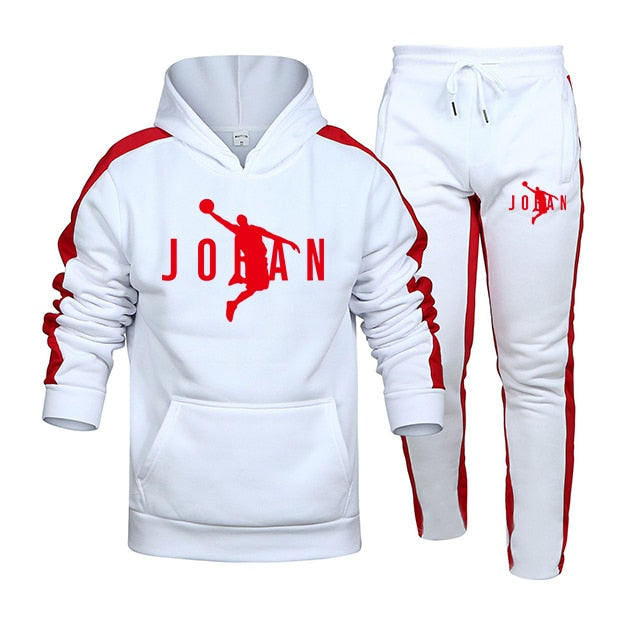 Men Sportswear Hoodie Sets white 1