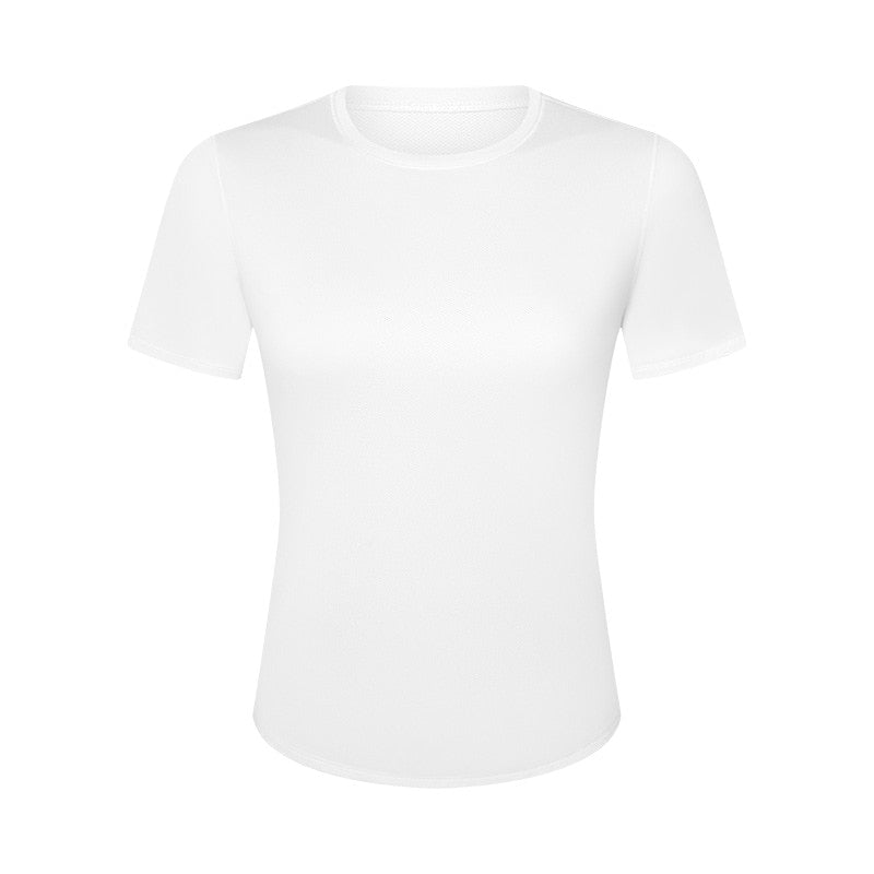 Women Elastic Gym Shirts White