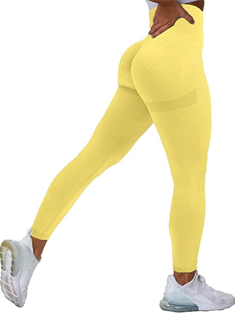 Women Seamless Workout Leggings Yellow