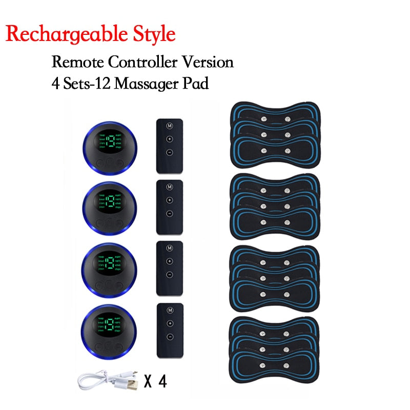 Portable Mini Electric Massager 4SET 12PAD 4CONTROLLER