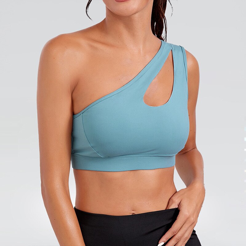 Chest Pad Single Strap Sports Bra