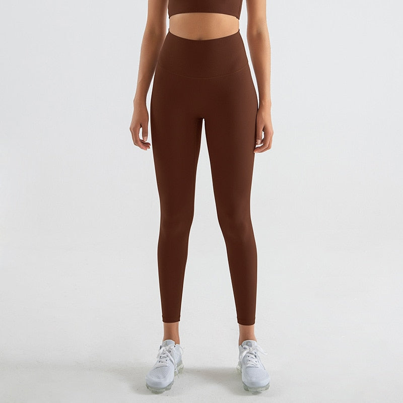 Women TRY TO BN Fitness Gym Leggings Chestnut