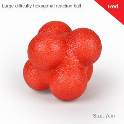 Fitness Silicon Rubber Hexagonal Reaction Ball 7cm Red