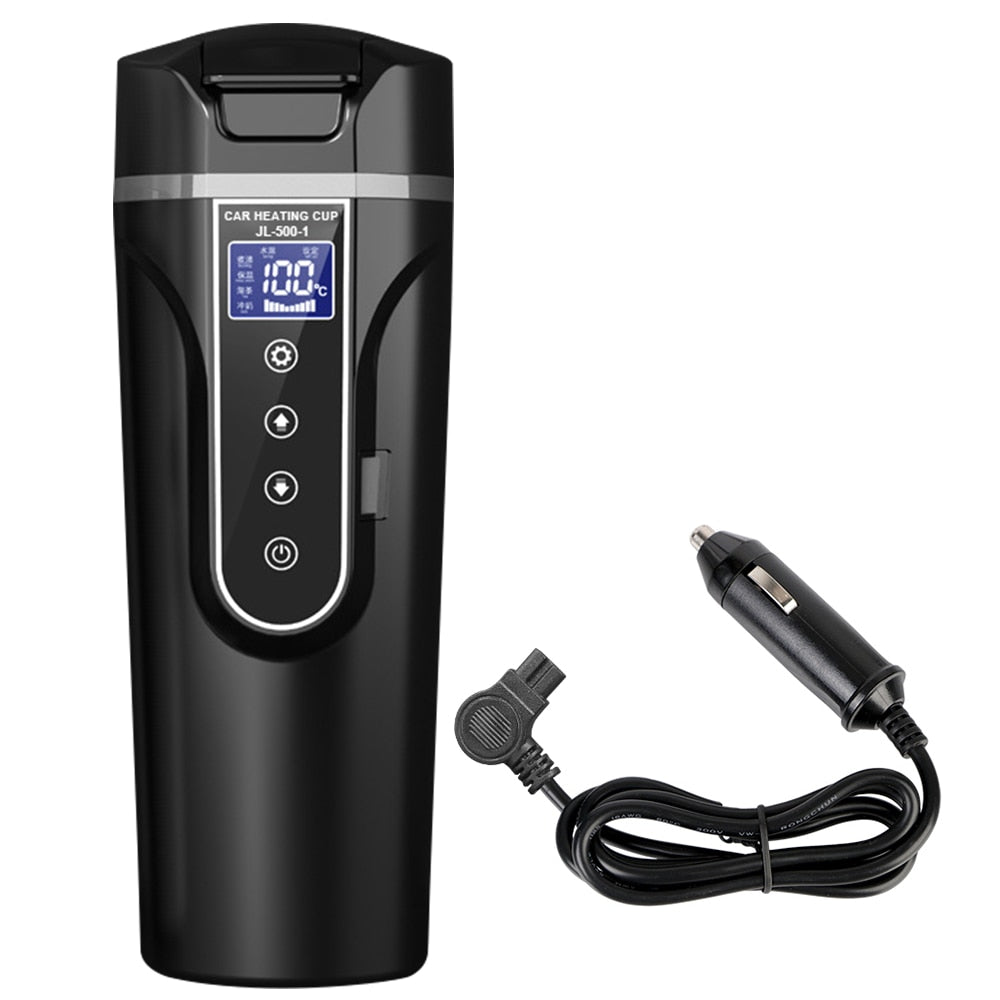 Digital Display Electric Water Heater Thermos Black cup