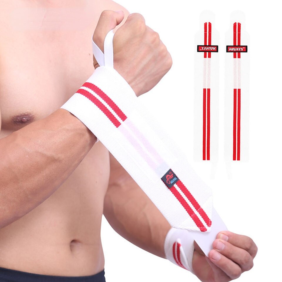 Weight Lifting Gym Wrist Support Brace White with Red